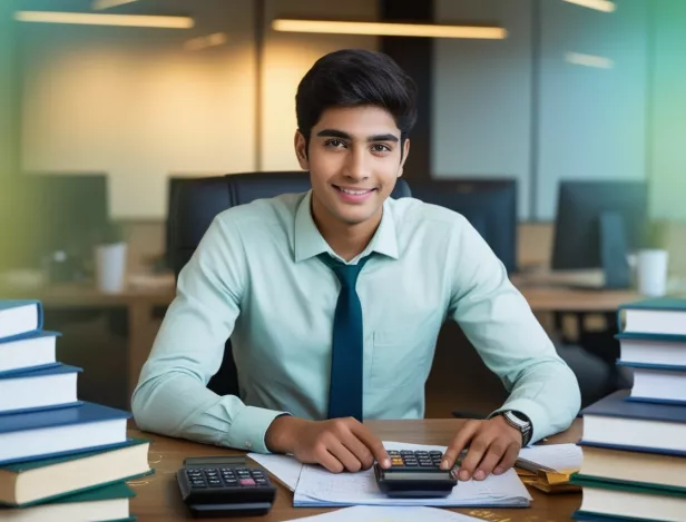 Default-A-young-professional-surrounded-by-financial-books-and-3